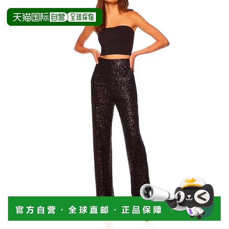 自营susana monacoSequin High Waist Wide Leg Pant - Plus In B