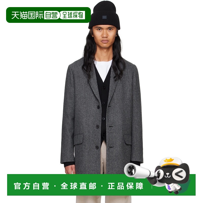 1h可退 香港直邮潮奢 A.P.C. 男士 灰色 Visconti 大衣 WOARAH013