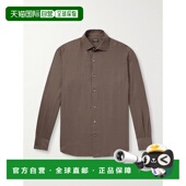 香港直邮潮奢 Oasi zegna 1h可退 杰尼亚 男士 亚麻衬衫 UFX30A9S
