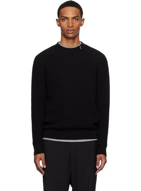 潮奢 Moncler 盟可睐 男士 黑色圆领针织衫 K20919C00011M1367