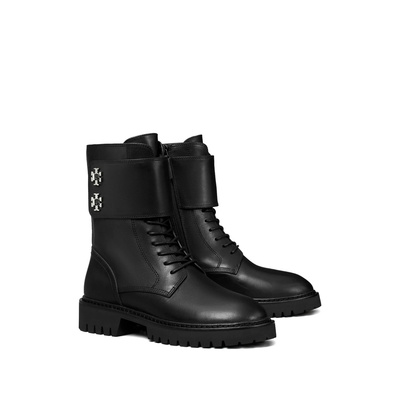 香港直邮TORY BURCH 女士靴子 173620006 CO 黑色 Turnlock ankle