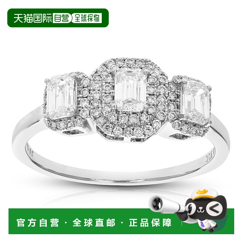 自营 vir jewels7/8 克拉祖母绿切割实验室培育钻石订婚戒指 75