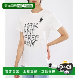 韩国直邮ISABEL MARANT 佐伊琳女士上衣 纯棉 短袖 罗纹圆领 中长