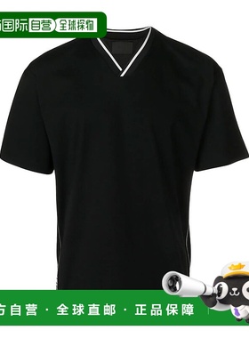 【99新未使用】香港直邮Prada 黑色V领T恤 UJN5341TAQS191短袖