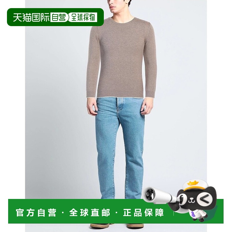 香港直邮潮奢 Berna 男士 毛衣 brown棕色 舒适时尚小狗羊绒羊毛