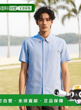 日本直邮JACKED 男士泳衣短袖纽扣牛津衬衫领胸口袋 FOOTMARK 820