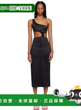 1h可退 香港直邮潮奢 versace 范思哲 女士 黑色结饰连衣裙 10092