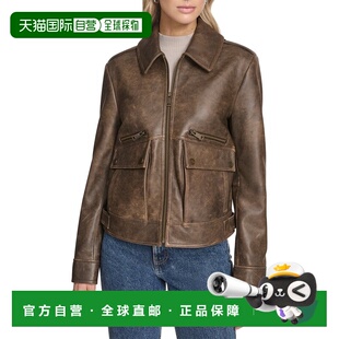 自营Andrew Marc Leather Aviator Jacket - brown 美国奥莱直发