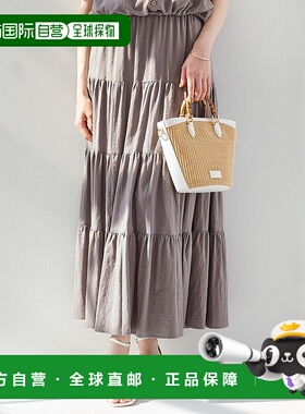 日本直邮SLOW 明亮亚麻撕裂感短裙 [234613EW08885]半身裙衬裙