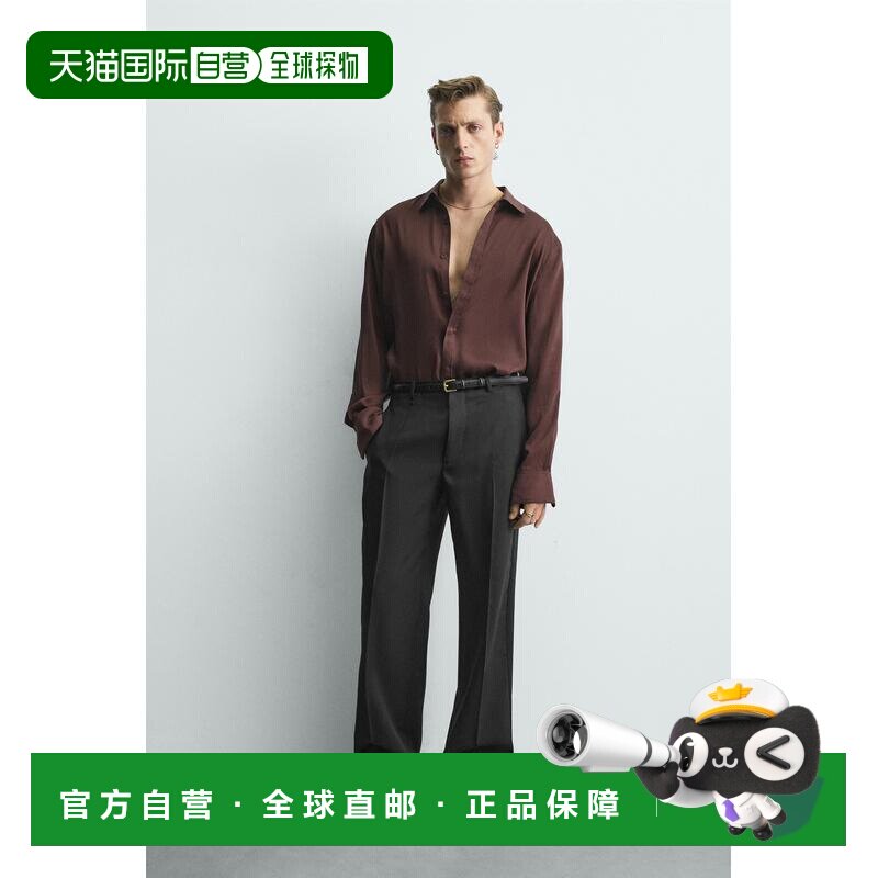 日本直邮Zara羊毛礼服裤裤子直筒裤西装裤