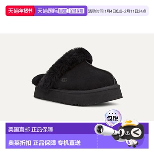 自营UGG Disquette 1122550-BLK Slippers Women's Black Suede S
