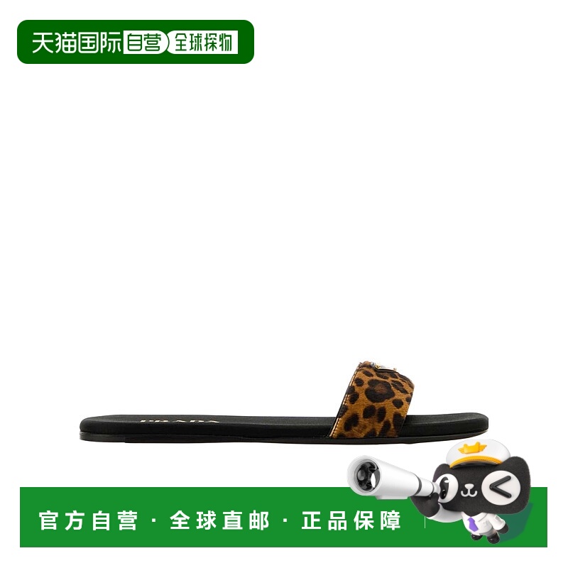 香港直邮Prada 徽标拖鞋 1XX355XRYFD005普拉达豹纹