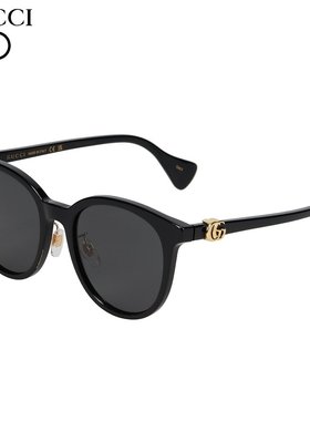 GUCCI 太阳镜男式女式亚洲版型防紫外线太阳镜黑色 GG1073SK-001
