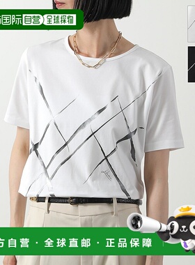 日本直邮HERNO T恤 JG000277D 52009 女款短袖徽标T恤弹力圆领彩