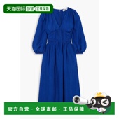 香港直邮SEA 海洋 女士 1h可退 Fabiola 褶皱真丝电力纺中长连衣