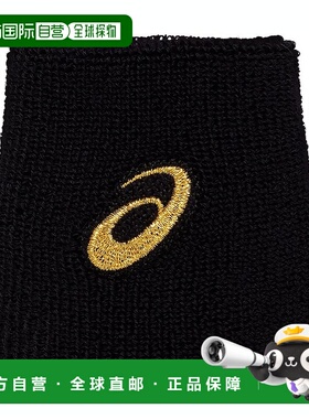 日潮跑腿Asics亚瑟士 男女款护腕 黑色金色 F 3033B872.001