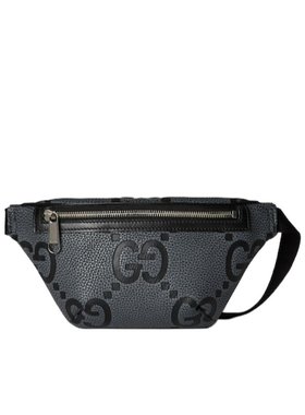 GUCCI 男士斜挎包 658582AAEB91045 SS2025 黑色 小号GG腰包