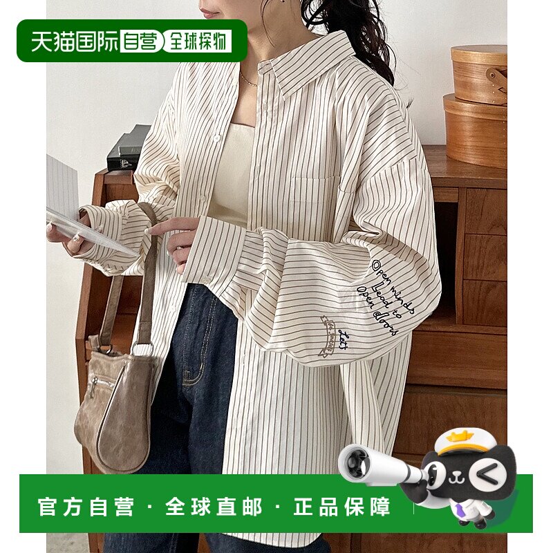 1h可退 日本直邮Discoat 男女同款手写刺绣宽松衬衫 DPZ2051204A0