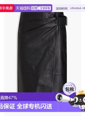 1h可退 香港直邮Acne Studios 艾克妮 女士 褶裥皮革裹裙 AF02559