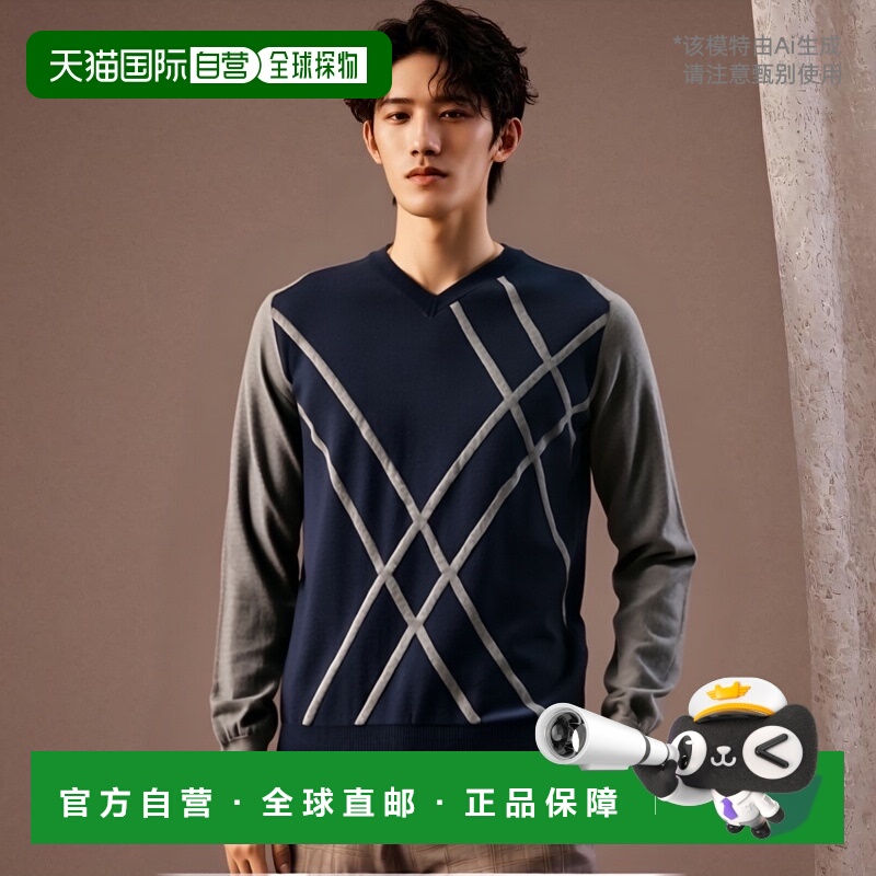 香港直邮EA7 Emporio Armani 小V领长袖针织衫 SLM02MSL01M阿玛尼