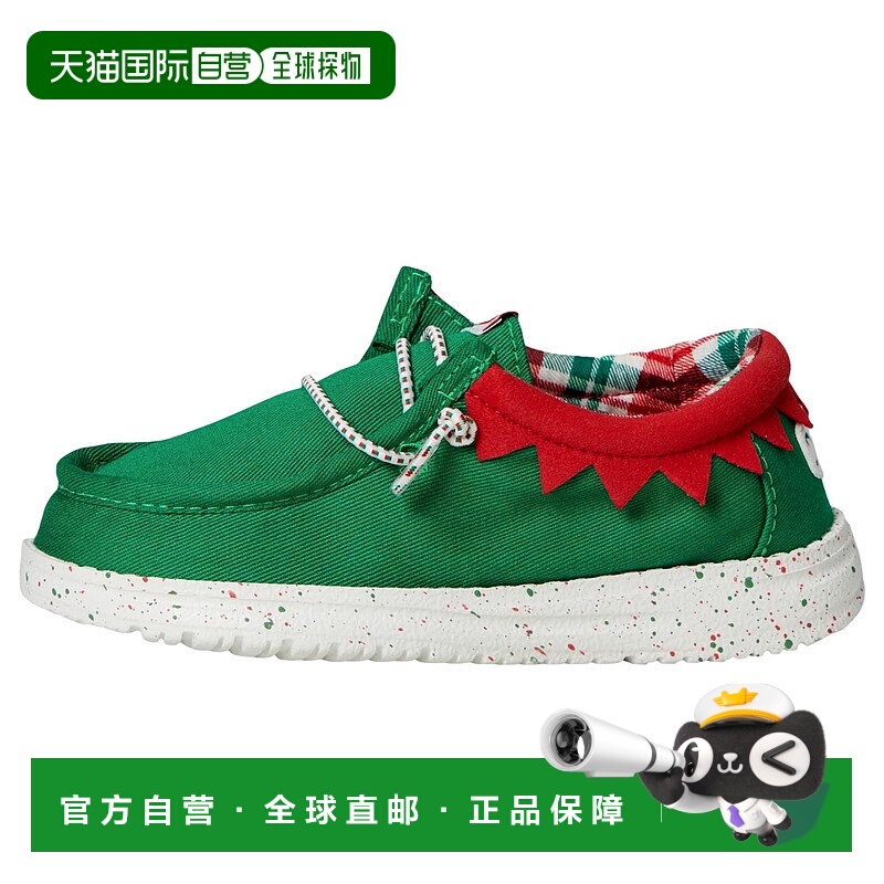 自营Hey Dude Wally Holiday Elf Green / Red  42147-3XX Toddle