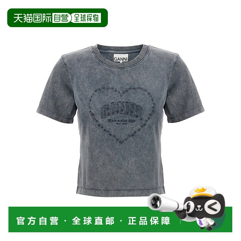 1h可退 香港直邮GANNI 甘尼 女士 圆领短袖T恤 T4254 grey灰色 舒,女装/女士精品,T恤,淘宝优惠券,粉丝福利购,淘宝优惠卷