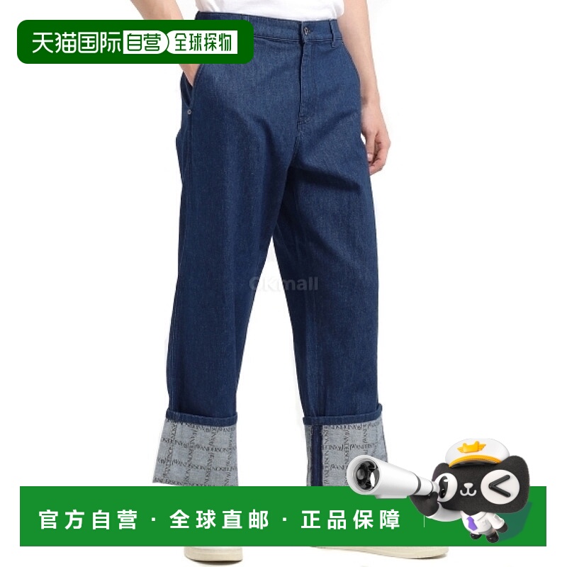 韩国直邮JW ANDERSON LOGO网格翻边工装牛仔裤 (DT0078-PG1336 87