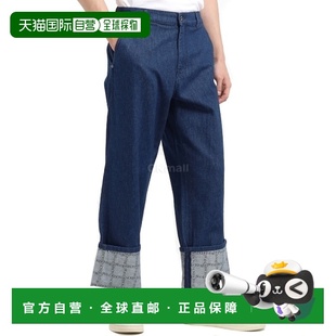 韩国直邮JW ANDERSON LOGO网格翻边工装牛仔裤 (DT0078-PG1336 87