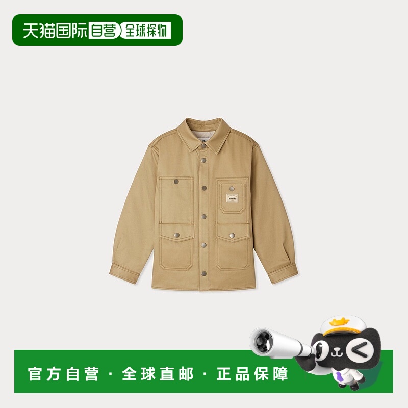 欧洲直邮Bonpoint小樱桃 Joey男童棕色有机棉夹层衬衫外套