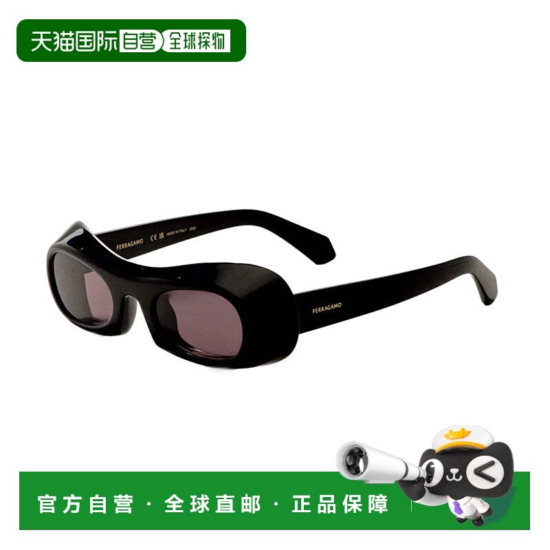 自营 salvatore ferragamo菲拉格慕女式51毫米黑色太阳镜-黑色 美