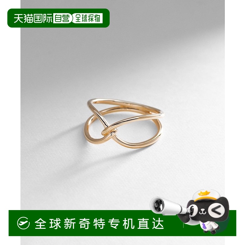 日潮跑腿COCOSHNIK 女士K10交叉结环戒指 黄金 16cm经典精致时尚