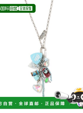 1h可退 日本直邮guriguri 女士 蓝色混搭 长款项链 多材质吊坠设
