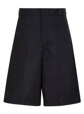 PRADA 男士短裤 SPG32SWQ81821F0002 AW2023 黑色 徽标短裤