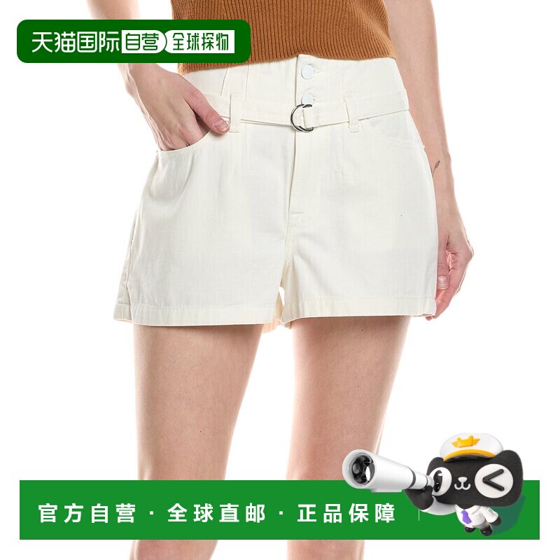 自营7 for all mankind7全人类皮带亚麻混纺亚麻Ostuni短款-白色