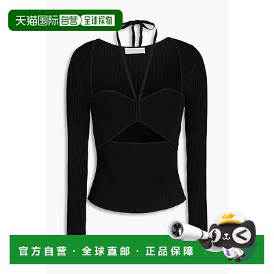 1h可退 香港直邮潮奢 Simkhai 女士 剪口罗纹针织上衣 JS2170KBLA