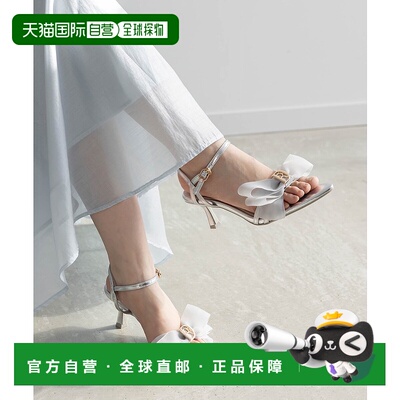 1h可退 日本直邮RANDA 女士金属感蝴蝶结尖头凉鞋单鞋 DS35152