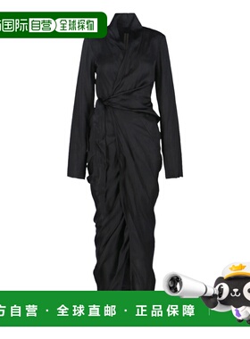1h可退 香港直邮rick owens 瑞克 欧文斯 女士 黑色连衣裙 RP01F6