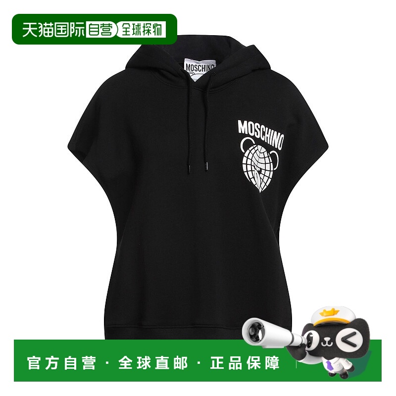 1h可退 香港直邮Moschino 莫斯奇诺 女士 连帽卫衣 black黑色 舒
