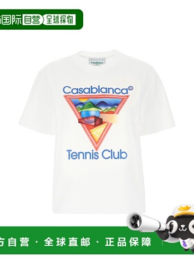 1h可退 香港直邮Casablanca 女士 Club 白色棉质网球T恤 WPF25JTS