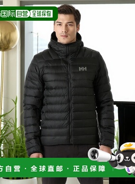 自营欧洲直邮Helly Hansen 男士黑色聚酰胺Verglas连帽羽绒服2.0