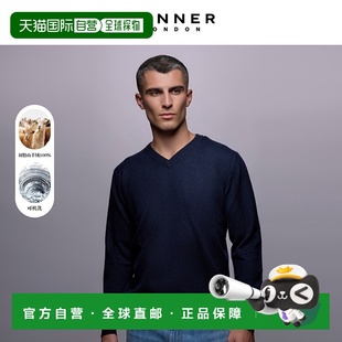 纯羊绒可机洗V领套头针织衫 欧洲直邮DENNER 男士 冬季 CASHMERE