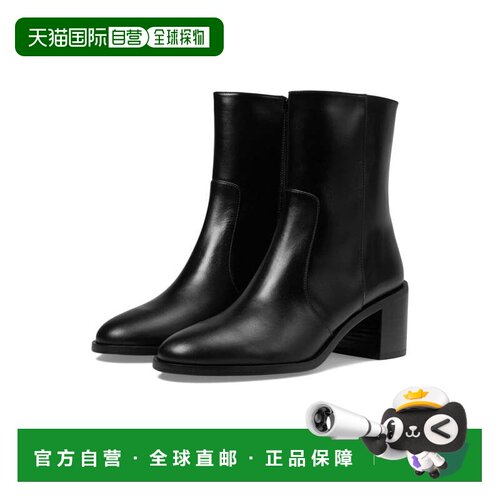 自营Stuart Weitzman Esme SJ329-BLK靴子女士sm黑色皮革短靴ZOGG