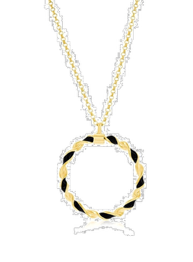 自营 simona纯银、黑色珐琅扭纹项链 - 镀金 - 黑色 美国奥莱直发