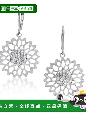 自营geneviveSterling Silver with Clear Cubic Zirconia Flower