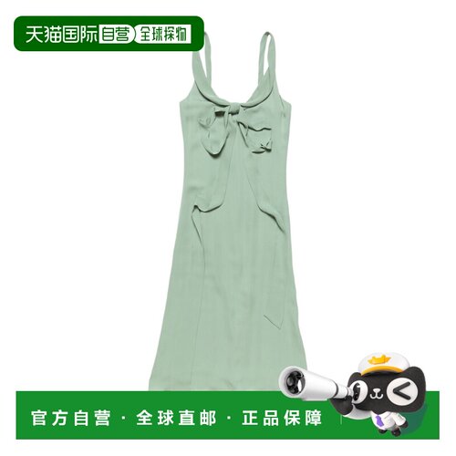 香港直邮ACNE STUDIOS 女士连衣裙 A20914ABC CO 绿色 蝴蝶结连衣