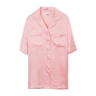 80713501 衬衫 Burberry 马术骑士徽标丝质睡衣式