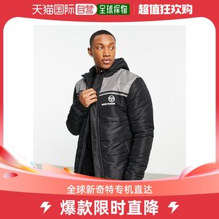 Sergio Tacchini 男士 香港直邮潮奢 块状蓬松带Logo夹克 黑色