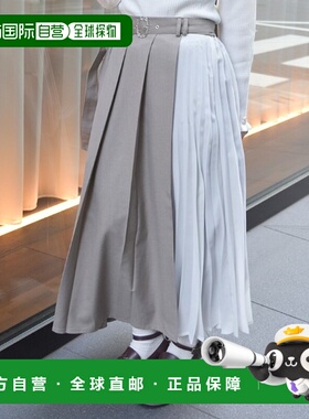 1h可退 日本直邮axes femme女装不对称褶皱拼接半身裙 TS291X200