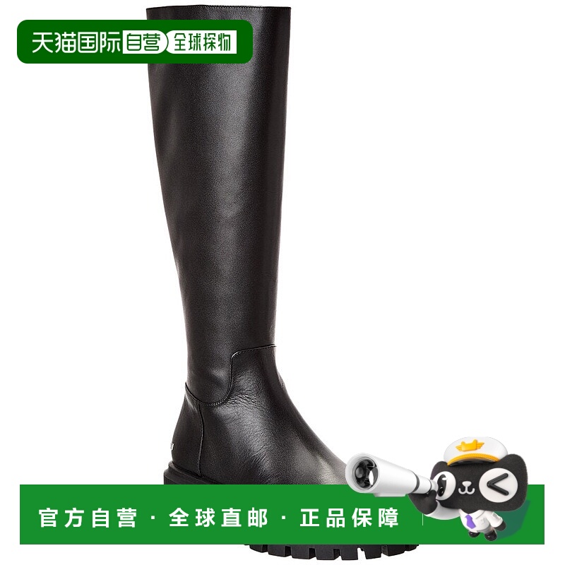 自营Stuart Weitzman Ultra Lug Leather Knee-High Boot - black