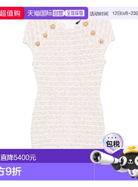 香港直邮Balmain 短袖连衣裙 EF1R6023KB19包臀裙